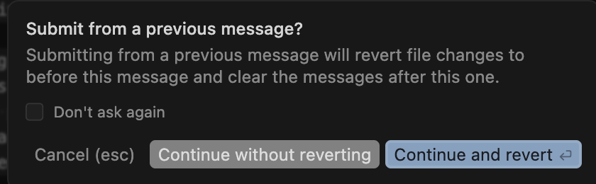 Cursor revert choice